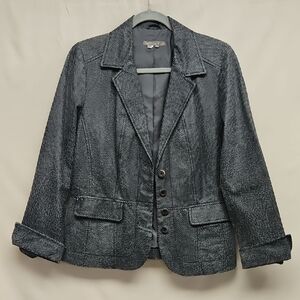 Isabella Bird Textured Charcoal Blazer - Women's Tailored Jacket Size 10